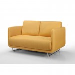 Vintage de sofá cúbico derecha 2 lugares JONAZ en tela (amarillo)