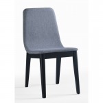 Lot de 2 chaises contemporaines ENZO en tissu (gris clair)