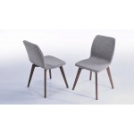 Set of 2 contemporary chairs MAGUY in fabric (light gray)
