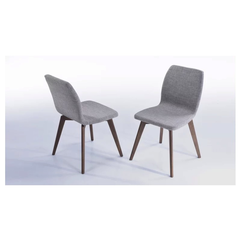 Set of 2 contemporary chairs MAGUY in fabric (light gray) - image 30417