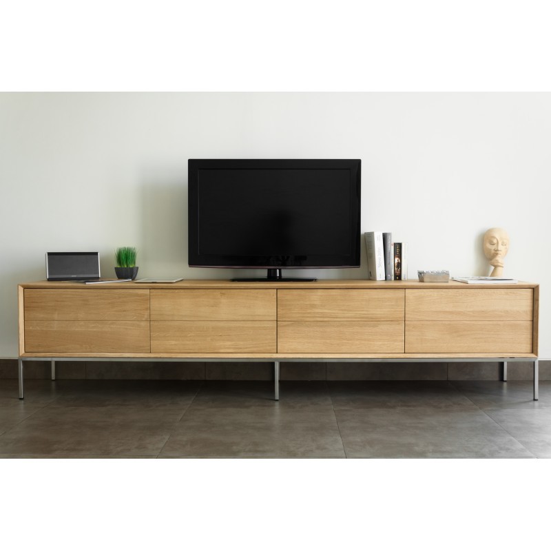 Mueble de tv en roble macizo 180 cm