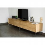 TV cabinet low design 2 drawers 2 doors JASON solid oak (natural oak)