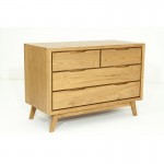 Scandinavian retro Dresser 4 drawer AARON (natural) massive teak