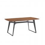 Tavolo da pranzo moderno e vintage MAEL in legno e metallo (180cmX90cmX77, 5cm) (noce nero)