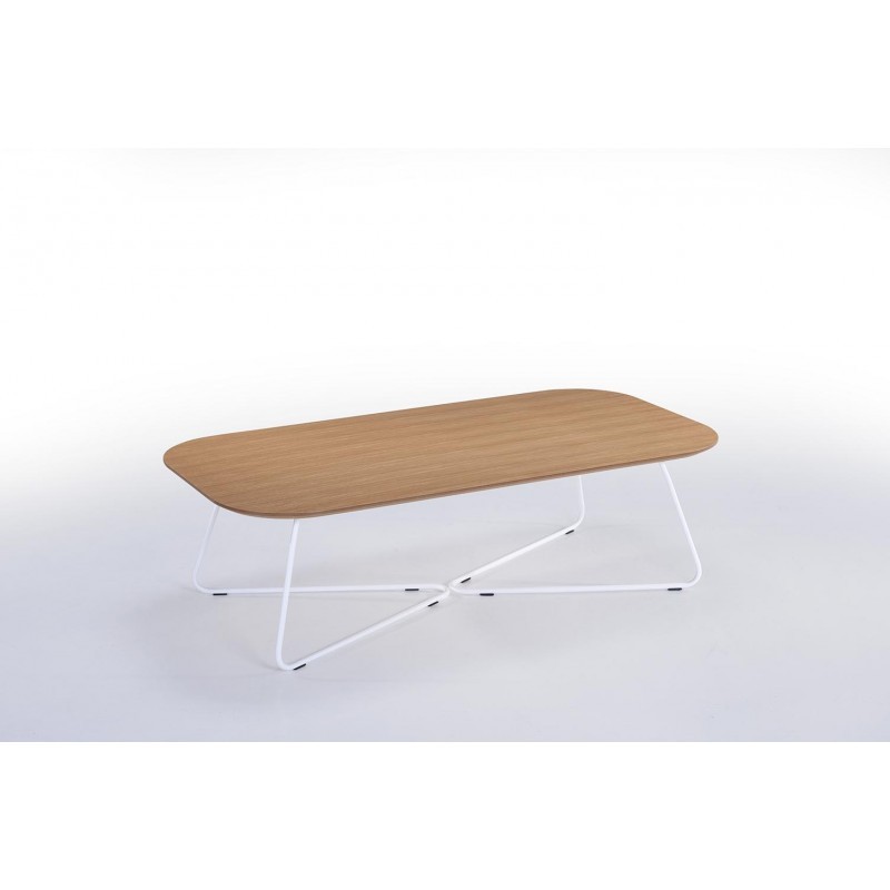 Coffee table design ARGAN wood and metal (natural oak) - image 30560