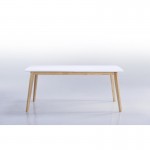 Comedor escandinavo EVY (180/224cmX90cmX76cm ((blanco) Mesa extensible madera