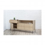 Buffet 3 doors, 1 drawer, 1 niche design BRIEG in 100% solid oak (natural raw oak)