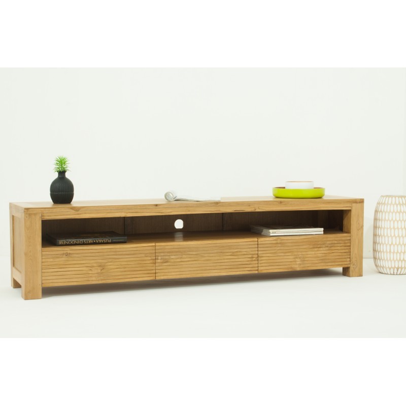 Contemporary low 170 cm ALISA (natural) teak furniture
