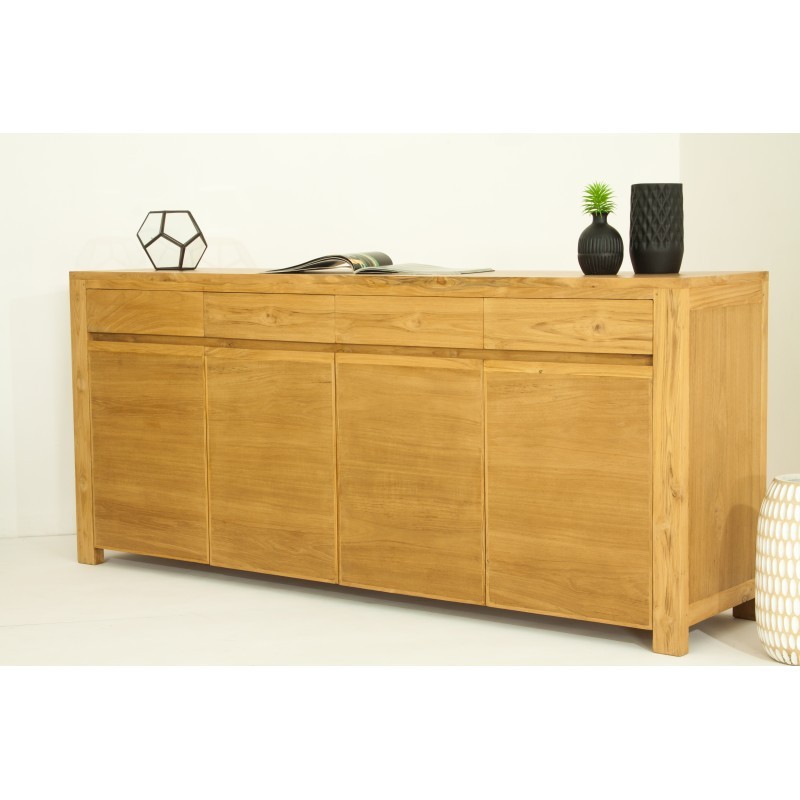 Buffet contemporary row 4 doors 4 drawers ANATOLY (natural) massive teak - image 36140