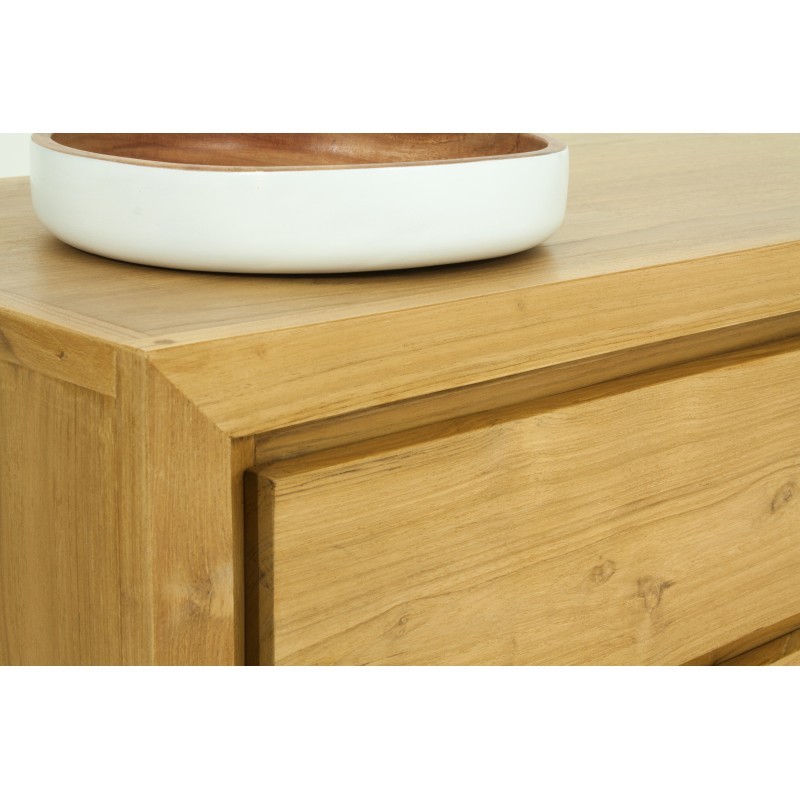 Contemporary low TV 2 niches 2 drawers ELENA (natural) massive teak furniture - image 36165