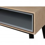 Table basse design 1 niche 1 tiroir ADAMO en bois (chêne clair)
