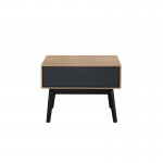 Side table, the end of the sofa design ADAMO 1 drawer in wood (light oak)