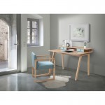 Scandinavian design office FLAVIE wooden (oak clear, blue)