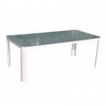 Mesa de comedor y 8 sillas de TASHA en textilene y aluminio (gris claro)