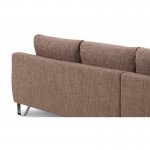Corner sofa design left 3 places with VLADIMIR chaise in fabric (Brown)