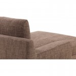 Canapé d'angle côté Gauche design 3 places avec méridienne VLADIMIR en tissu (marron)