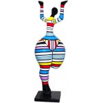 Bailarina de mujer estatuilla diseño decorativo de la escultura en resina (multicolor)