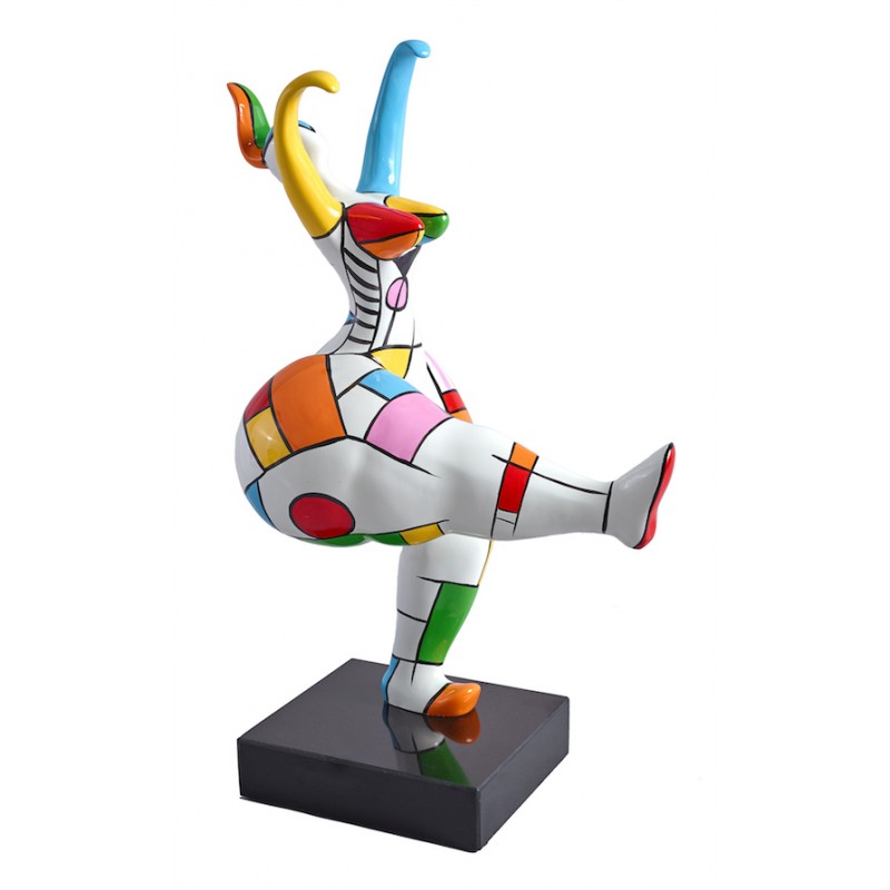 Mujer de estatuilla diseño escultura decorativa redonda de resina H55 (multicolor) - image 36665