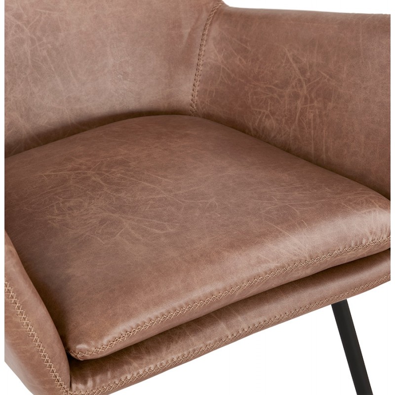 Fauteuil lounge design et rétro HIRO (marron) - image 36729