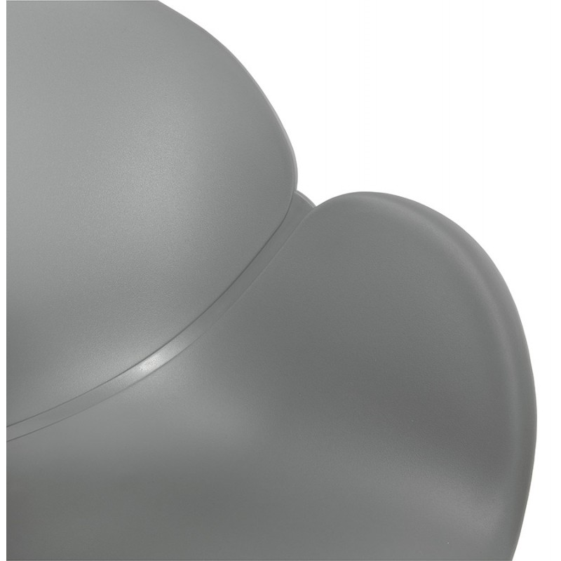 Silla de diseño estilo industrial polipropileno TOM pie de metal cromado (gris claro) - image 36965