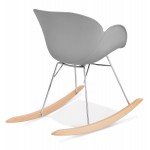Mecedora diseño silla polipropileno EDEN (gris claro)