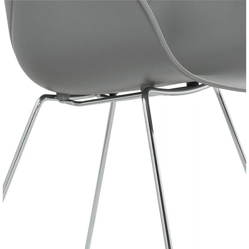 Chaise design pied effilé ADELE en polypropylène (gris clair) - image 36992