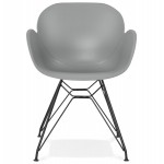 Design sedia industriale stile TOM piede in polipropilene nero metallo (grigio chiaro)