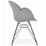 Design sedia industriale stile TOM piede in polipropilene nero metallo (grigio chiaro)
