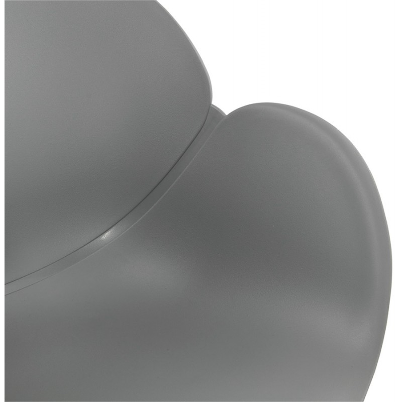 Chaise design style industriel TOM en polypropylène pied métal noir (gris clair) - image 37016