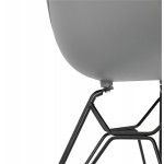 Design chair industrial style TOM polypropylene foot black metal (light gray)