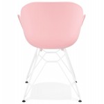 Chair design and modern TOM polypropylene foot white metal (powder pink)
