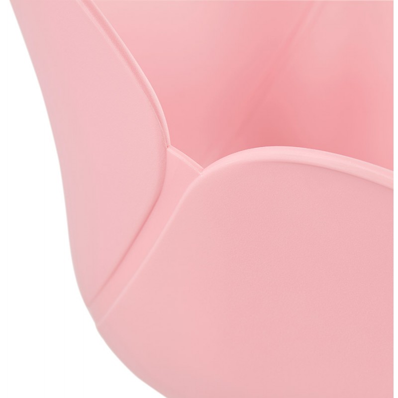Silla de diseño y moderno TOM polipropileno pie metal blanco (polvo de color rosa) - image 37072