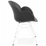 Chair design and modern TOM polypropylene foot (black) white metal