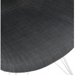 Sedia design e tessuto moderno TOM piede metallo bianco (grigio scuro)