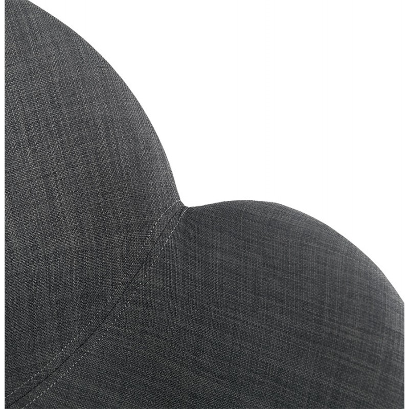 Chaise design et moderne TOM en tissu pied métal blanc (gris foncé) - image 37132
