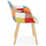 Chaise design et bohème patchwork avec accoudoirs OPHELIE en tissu (multicolore)