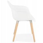 Chaise design scandinave avec accoudoirs OPHELIE en polypropylène (blanc)