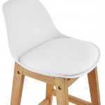 Tabouret de bar chaise de bar mi-hauteur design scandinave FLORENCE MINI (blanc)