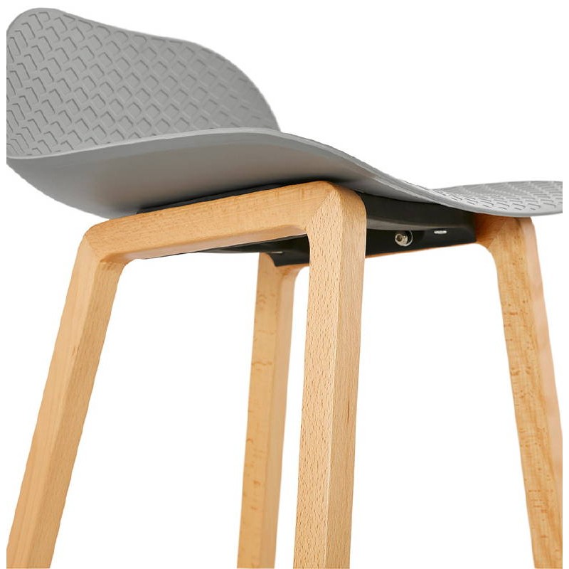 Tabouret de bar chaise de bar mi-hauteur scandinave SCARLETT MINI (gris clair) - image 37531