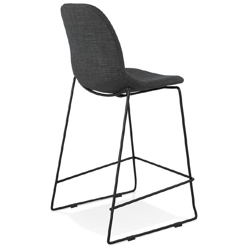 Tabouret de bar chaise de bar mi-hauteur design empilable DOLY MINI en tissu (gris foncé) - image 37567