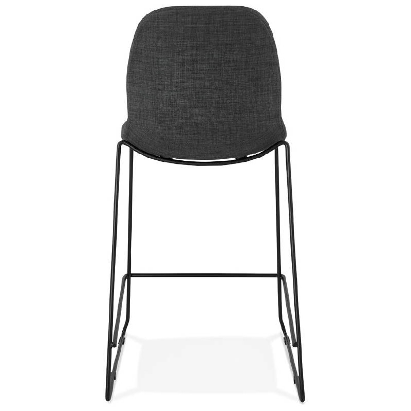 Tabouret de bar chaise de bar mi-hauteur design empilable DOLY MINI en tissu (gris foncé) - image 37568