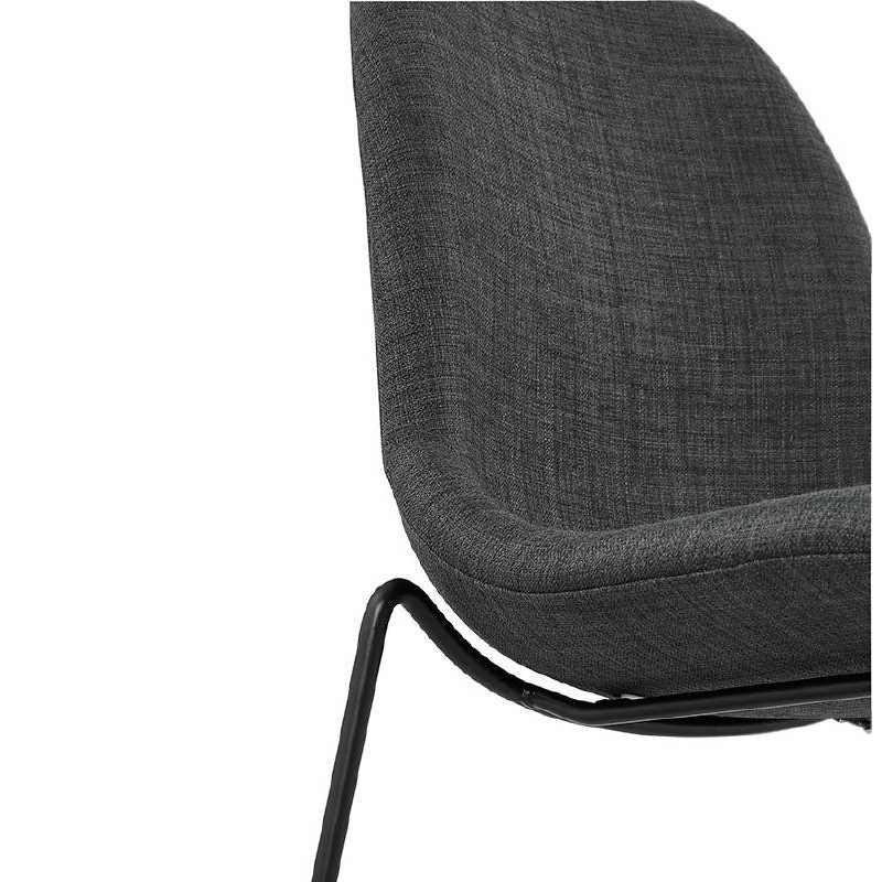 Tabouret de bar chaise de bar mi-hauteur design empilable DOLY MINI en tissu (gris foncé) - image 37574