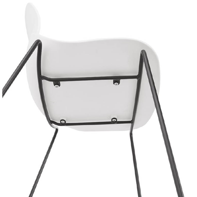 Tabouret de bar chaise de bar industriel empilable JULIETTE (blanc) - image 37601