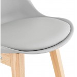 Tabouret de bar chaise de bar design scandinave DYLAN (gris clair)