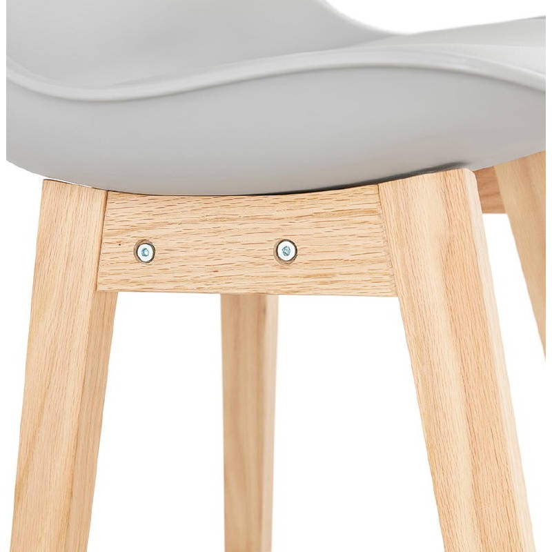 Tabouret de bar chaise de bar design scandinave DYLAN (gris clair) - image 37719