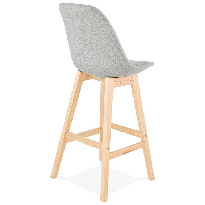 Taburete silla de escandinavo de bar de diseño bar ILDA en tela (gris claro) - image 37738