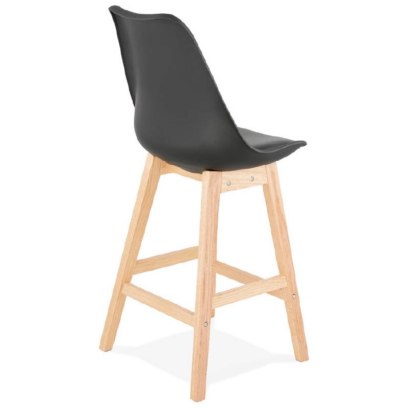 Tabouret de bar chaise de bar mi-hauteur design scandinave DYLAN MINI (noir) - image 37763