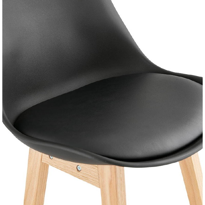 Tabouret de bar chaise de bar mi-hauteur design scandinave DYLAN MINI (noir) - image 37765
