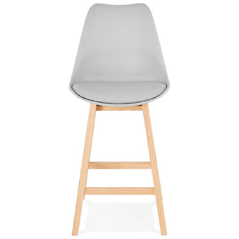 Taburete de bar de diseño escandinavo media altura DYLAN MINI bar silla (gris claro) - image 37775
