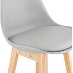 Taburete de bar de diseño escandinavo media altura DYLAN MINI bar silla (gris claro)